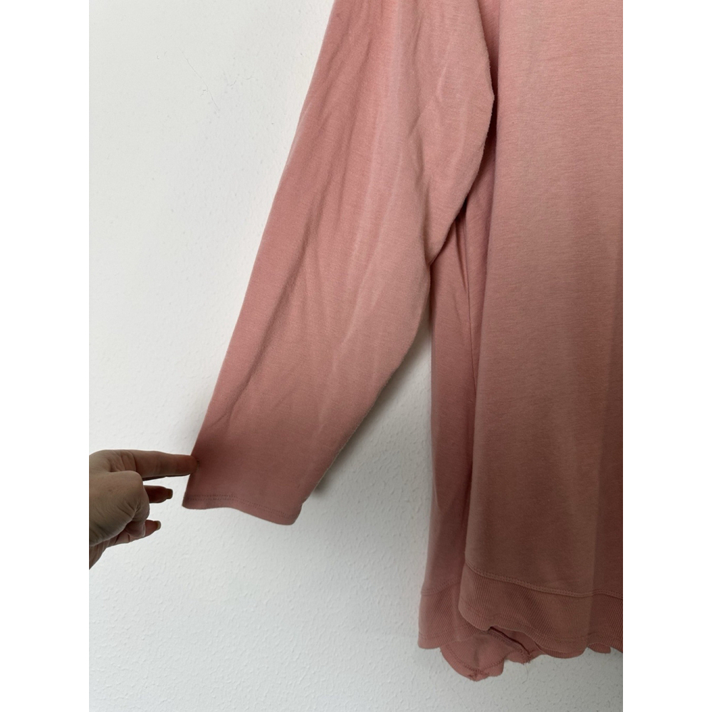 Cupio Woman Pink Crewneck Long Sleeve Lagenlook Pullover Tunic Top Size 1X Soft - Picture 4 of 6